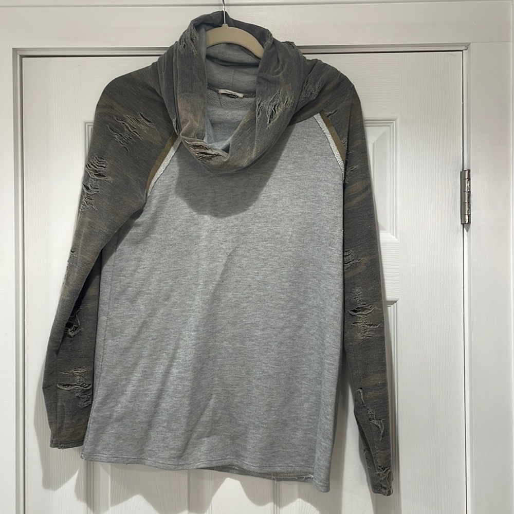 GUC Camo Cowl Neck Lightweight Sweatshirt